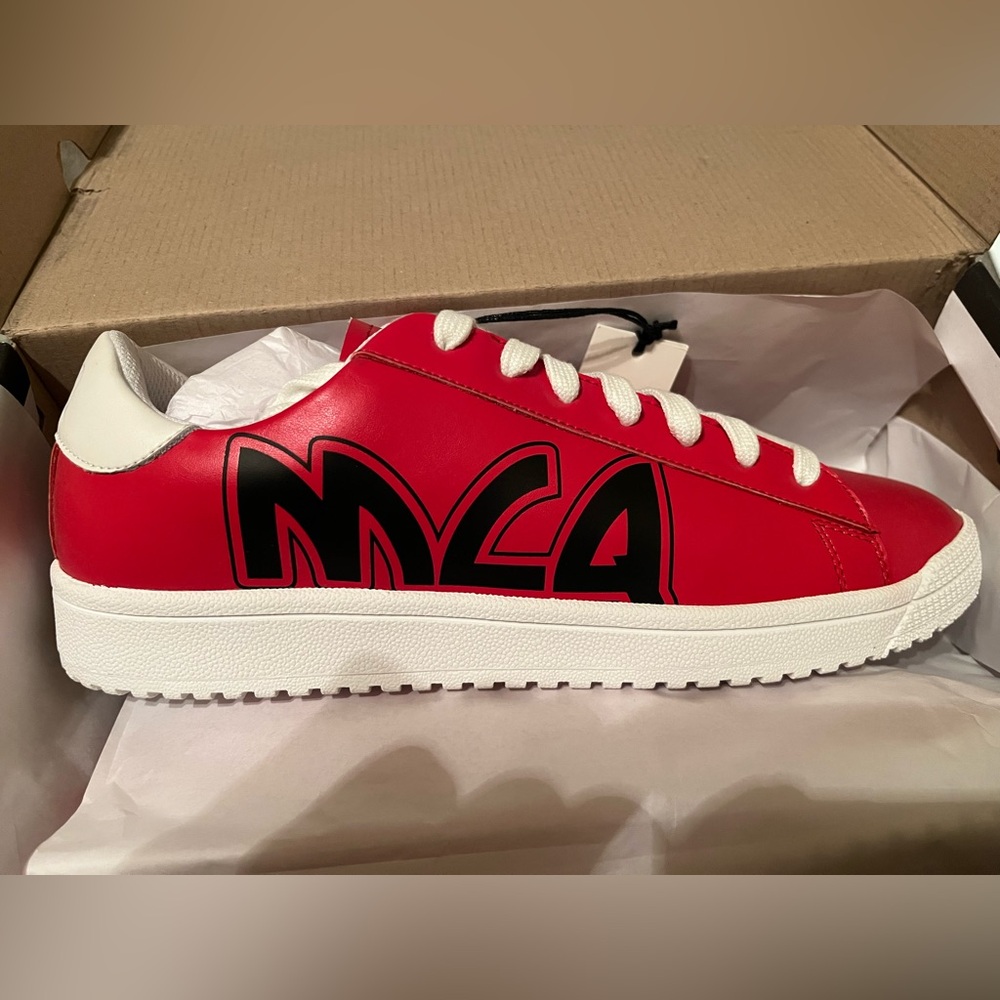 Alexander McQueen Red and Black Low-Top Sneakers
